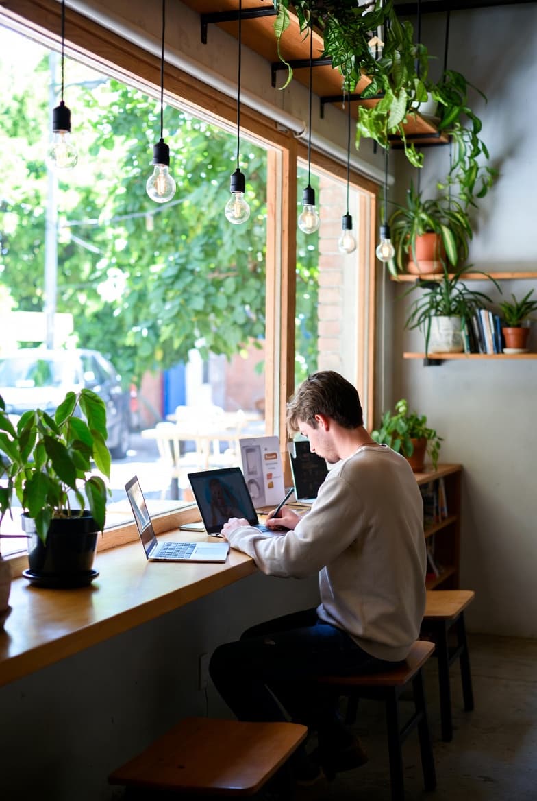 Person working from an aspirational space